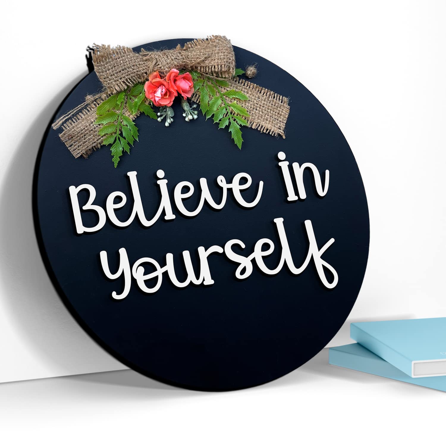 Believe in Yourself Motivational Quotes Wall Frames Hanging For Kids Room, Study Room, Office, and Home Positive Wooden Quotes W